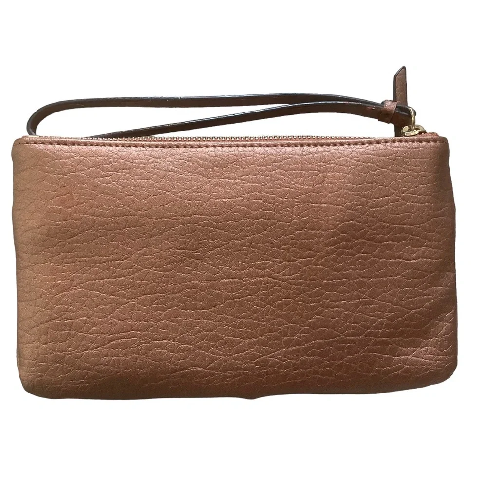Juicy couture mini purse bag clutch wristlet gold pvc faux leather embosssed